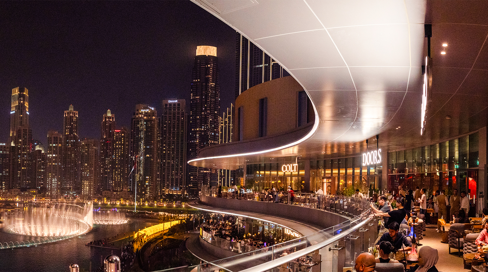 Doors Dubai Mall — Fine Dining with a Fountain & Firework View